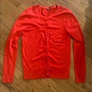 Red long sleeve cardigan